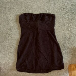 Brown strapless dress
